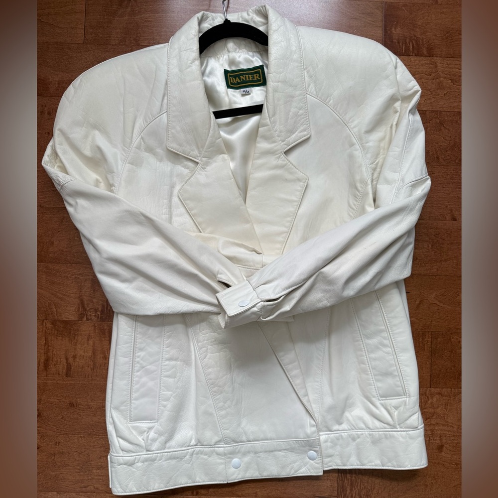 Danier White Leather Blazer